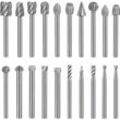 20 Stück Frässtifte, Hartmetall-Frässtift-Set, HSS-Frässtifte, kompatibel mit Dremel, 1/8 Zoll (3 mm) Schaft, Drehwerkzeug für Schleifer,