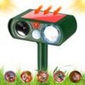 Paryou - Katzenschreck für Garten, Ultraschall Solar Wasserdichter LED-Blitzlich PIR-Bewegungsmelder Marderschreck Auto Marderabwehr Katzenabwehr