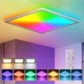 Goeco - LED-Deckenleuchte rgb Dimmbar mit Fernbedienung, 24W 2400LM Farbwechsel-Funktion, Modernes Quadratisches Weißes Panel für Wohnzimmer