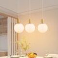 Pendelleuchte Esstisch Hängeleuchte Glas - E27 Gold Hängelampe 3 Flammig Esstischlampe Hängend Höhenverstellbar Pendellampe Modern für Esszimmer