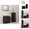 Vidaxl - Badezimmermöbel-Sets - Living 3-tlg. Badmöbel-Set Schwarz Holzwerkstoff - Schwarz