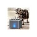 Tigrezy - Trinkbrunnen für Katzen und Hunde mit led, besonders leiser automatischer Wasserspender, Fassungsvermögen 2 l, Grau