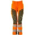 Damen-Hose mit Knietaschen 19078-511-1433 Gr. 76C52 hi-vis orange/moosgrün - Mascot