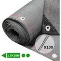 Vounot - Zaunblende 1.5×20m, Sichtschutz Zaun 230 g/m² hdpe Schattiernetz, Grau