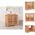 Badezimmerwaschtische - Living Waschbeckenunterschrank 66x29x61,5 cm Massivholz Nussbaum - Braun