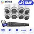 Annke - 5MP PoE Außen Überwachungskamera Set,8x5MP ip PoE Kamera mit Audio Nachtsicht Bewegungserkennung, 1TB