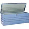 Gartentruhe Blau Metall 600 L 165 x 70 cm Wasserdicht Abschließbar mit Deckel Garten Terrasse Aufbewahrungsbox Gartenbox Kissenbox Auflagenbox