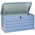 Beliani - Gartentruhe Blau Metall 400 l 132 x 62 cm Wasserdicht Abschließbar mit Deckel Garten Terrasse Aufbewahrungsbox Gartenbox Kissenbox