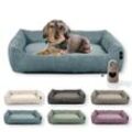 Rohrschneider Hundebett waschbar, robuster Breit-Cordstoff mit Gratis-Beigabe