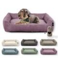 Rohrschneider Hundebett waschbar, robuster Breit-Cordstoff mit Gratis-Beigabe