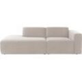 2-Sitzer ANDAS "Noord" Sofas Gr. B/H/T: 227cm x 71cm x 96cm, Struktur, Ottomane links, beige (cream) mit Kedernaht, Breite 227 cm, Cord, Struktur