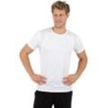 T-Shirt TRIGEMA "TRIGEMA COOLMAX Sport T-Shirt" Gr. L, weiß, Herren, 100% Polyester (recycelt), Shirts