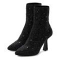 High-Heel-Stiefelette LASCANA "Sock Boot" Gr. 36, schwarz Damen Schuhe Schlupf-Stiefel, Ankle Boots, elastisches Material, Schmucksteinchen