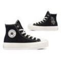 Sneaker CONVERSE "CHUCK TAYLOR ALL STAR LIFT PLATFORM EMBROIDERED CRYSTALS" Gr. 36, schwarz, wintage weiß Schuhe