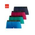 Hipster BRUNO BANANI Gr. S, bunt (blau, grün, rot, marine) Herren Unterhosen knapp sitzende Boxershorts mit Logo Webbund aus Baumwollmischung