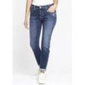 Relax-fit-Jeans GANG "94GERDA" Gr. 29 (38), N-Gr, blau (eco mid base (mid blue)) Damen Jeans mit halb offener Knopfleiste