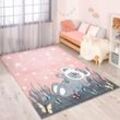 Kinderteppich CARPET CITY "ANIME916", rosa, B:190cm H:11mm L:280cm, Polypropylen (PP), Teppiche, Kinderzimmer Teppich Modern mit Mond, Blumen, Wolken, Creme, Multi