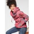 Sweater RAGWEAR "GRIPY FLOWERS O" Gr. XS (34), rot (coral) Damen Sweatshirts Hoodie mit floralem All Over-Druck