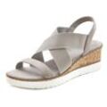 Sandalette LASCANA Gr. 41, grau Damen Schuhe Sandale, Sommerschuh mit Keilabsatz und elastischen Riemen VEGAN