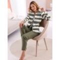 Hausanzug FEEL GOOD Gr. 18/19, grün (khaki, ecru, bedruckt) Damen Homewear-Sets