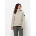 Regenjacke JACK WOLFSKIN "WANDERMOOD 3L JKT W", Damen, Gr. L (42/44), grau (dusty, grau), OBERSTOFF 100% POLYESTER, Jacken