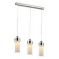 Pendelleuchte Hängeleuchte Esszimmerlampe Pendellampe Wohnzimmer, 3 flammig, Chrom silber Glas, 3x led 5W 450Lm 3000K, DxH 65x130 cm