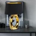 Tisch Leuchte Schlaf Zimmer Lese Beistell Lampe gold Textil im Set inkl. led Leuchtmittel