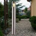 Steh Leuchte Garten Weg Außen Beleuchtung Edelstahl Hof Sockel Lampe im Set inkl. led Leuchtmittel