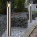 2x Außen Bereich Steh Lampen Edelstahl Grundstück Garten Stand Sockel Leuchten