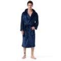 Bademäntel mit Kapuze für Damen und Herren – Bademäntel mit Kapuze – Saunamäntel – Bademäntel für Erwachsene – Marineblau xxl - Lablanc