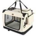 Hundebox faltbar, Hundetransportbox robust für Katze & Hunde 70x52x52 cm l Beige - Vounot