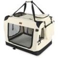 Vounot - Hundebox faltbar, Hundetransportbox robust für Katze & Hunde 50x35x36 cm s Beige