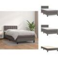 Betten & Bettgestelle - Living Boxspringbett mit Matratze Grau 100x200 cm Kunstleder - Grau