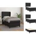 Betten & Bettgestelle - Living Boxspringbett mit Matratze Schwarz 80x200 cm Kunstleder - Schwarz