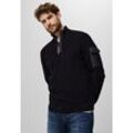 Rollkragenpullover STREET ONE MEN, Herren, Gr. L (42), schwarz, Web, Obermaterial: 100% Baumwolle; Details: 100% Nylon, unifarben, casual, normal normal, hoch geschlossener Ausschnitt, Pullover, mit Taschen-Detail