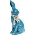 Dekofigur Hasenform Blau aus Dolomitkeramik 25 cm Osterdeko Dekoration Wohnaccessoires Osterhase