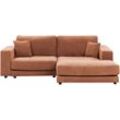 Ecksofa Hellrot Stoff L-förmig 3-Sitzer Sofa mit Liege Chaiselongue Linksseitig Wohnzimmermöbel Modern Wohnzimmer Wohnecke Sitzecke