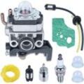 Qiedie - Vergaser-Set für Honda GX25 GX35 FG110 HHT35 HHT25 Motor, Vergaser + Dichtung + Filter + Kraftstoffschlauch + Luftfilter + Zündkerze +