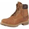 Schnürboots TIMBERLAND "Heritage 6" Premiu", Gr. 43, braun (burnt, orange, worn, oiled), Nubukleder, sportlich, Schuhe, Winterstiefel, Schnürstiefel, Winterschuhe, wasserdicht