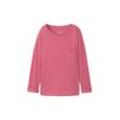 TOM TAILOR Damen 7/8-Arm-Shirt mit Brusttasche, rosa, Uni, Gr. XXL