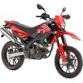 Motorrad ZÜNDAPP "ZRM 125 Supermoto E5", rot (rot, schwarz), Motorroller & Mofas, ohne Topcase, Sportliches Design, B:84cm H:112cm L:212cm