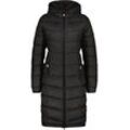 Steppjacke ALIFE & KICKIN "Damen FrancesAK A", Damen, Gr. L, schwarz (moonless), 100% Polyester, tailliert knielang, elastischer Bund, Jacken, Ultraleichter Damen Steppmantel Kapuze mit regulierbarem Gummiband