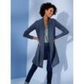 Longstrickjacke CREATION L PREMIUM Gr. 36, blau (jeansblau) Damen Strickjacken