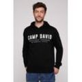 Kapuzensweatshirt CAMP DAVID Gr. XL, schwarz, Herren, Sweatware, Obermaterial: 100% Baumwolle, unifarben, bedruckt, Sweatshirts, mit Logo-Print