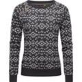 Rundhalspullover RAGWEAR "Darria Aztec" Gr. M (38), grau (dunkelgrau) Damen Pullover Leichter mit coolem Print-Muster