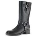 Stiefel GABOR, Damen, Gr. 40, Normalschaft, schwarz, Kalbsleder, unifarben, modisch, Schuhe Bikerstiefel, Blockabsatz, Bikerstiefel, Langschaftsiefel mit Best Fitting