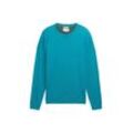 TOM TAILOR Herren Strickpullover mit Rundhalsausschnitt, blau, Uni, Gr. L