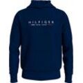 Hoodie TOMMY HILFIGER "HILFIGER NEW YORK HOODY" Gr. L, blau (dunkelblau) Herren Sweatshirts mit Kängurutasche