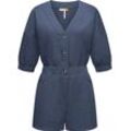 Jumpsuit RAGWEAR "Ipsie" Gr. L (40), Normalgrößen, blau (navy) Damen Overalls schicker, kurzer Overall in Military-Look