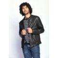 Lederjacke MUSTANG "Stewart", Herren, Gr. L, schwarz, Obermaterial: 100% Leder, Lamm / Innenmaterial: 100% Baumwolle, ohne Bündchen, Jacken